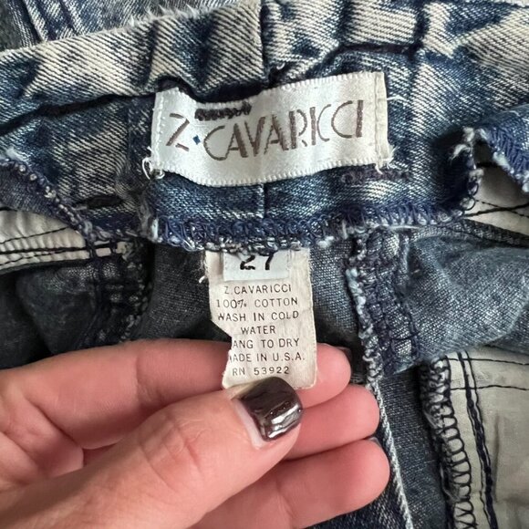 Vintage Z Cavaricci ACID WASHED Cat Eye High-rise Denim Trouser Jeans 27 (25x32) - Picture 9 of 10